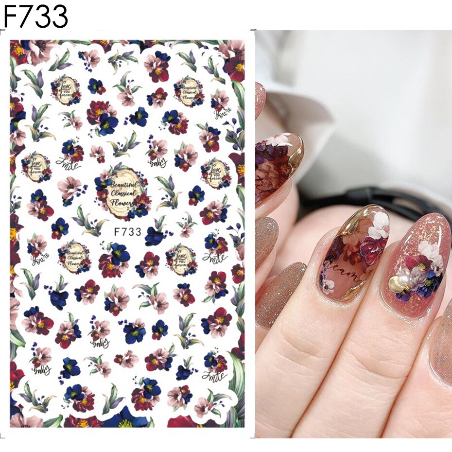 Leaves Flower Art Nail Sticker