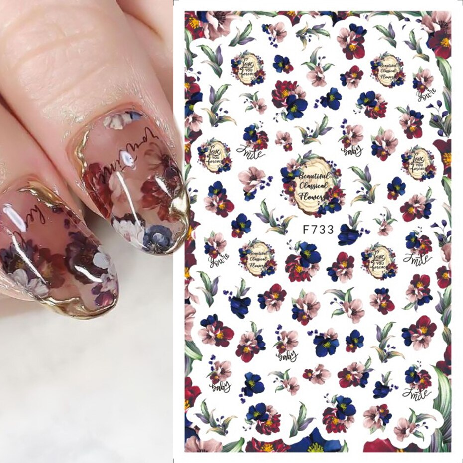 Leaves Flower Art Nail Sticker