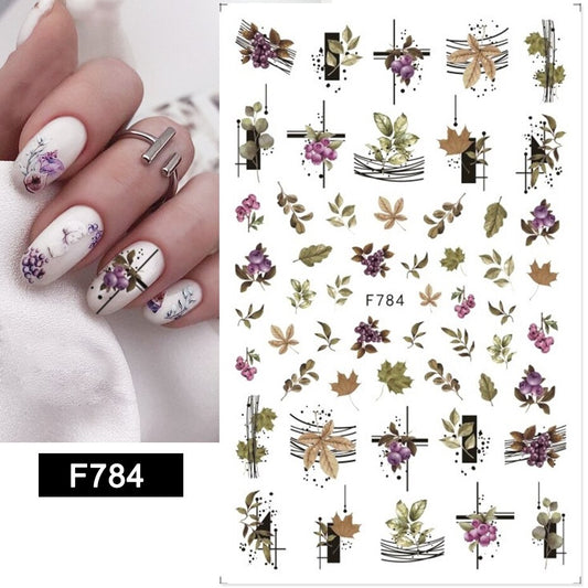 Leaves Flower Art Nail Sticker