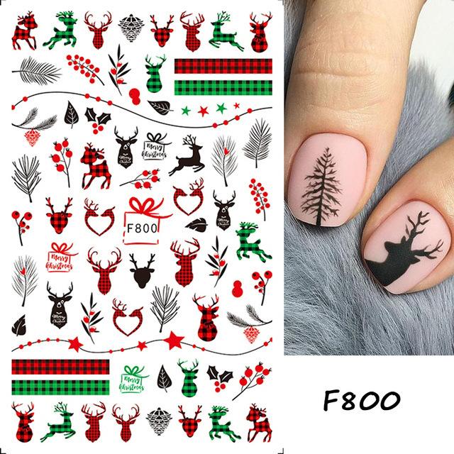 Christmas Leaves Flower Art Nail Sticker