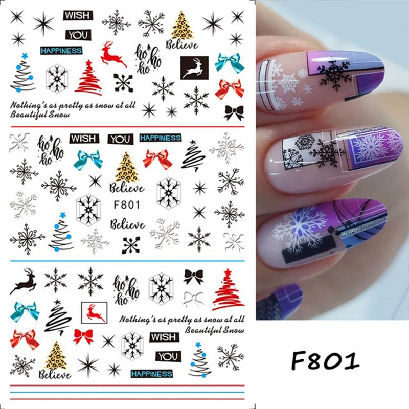 Christmas Snowflake Leaves Flower Art Nail Sticker