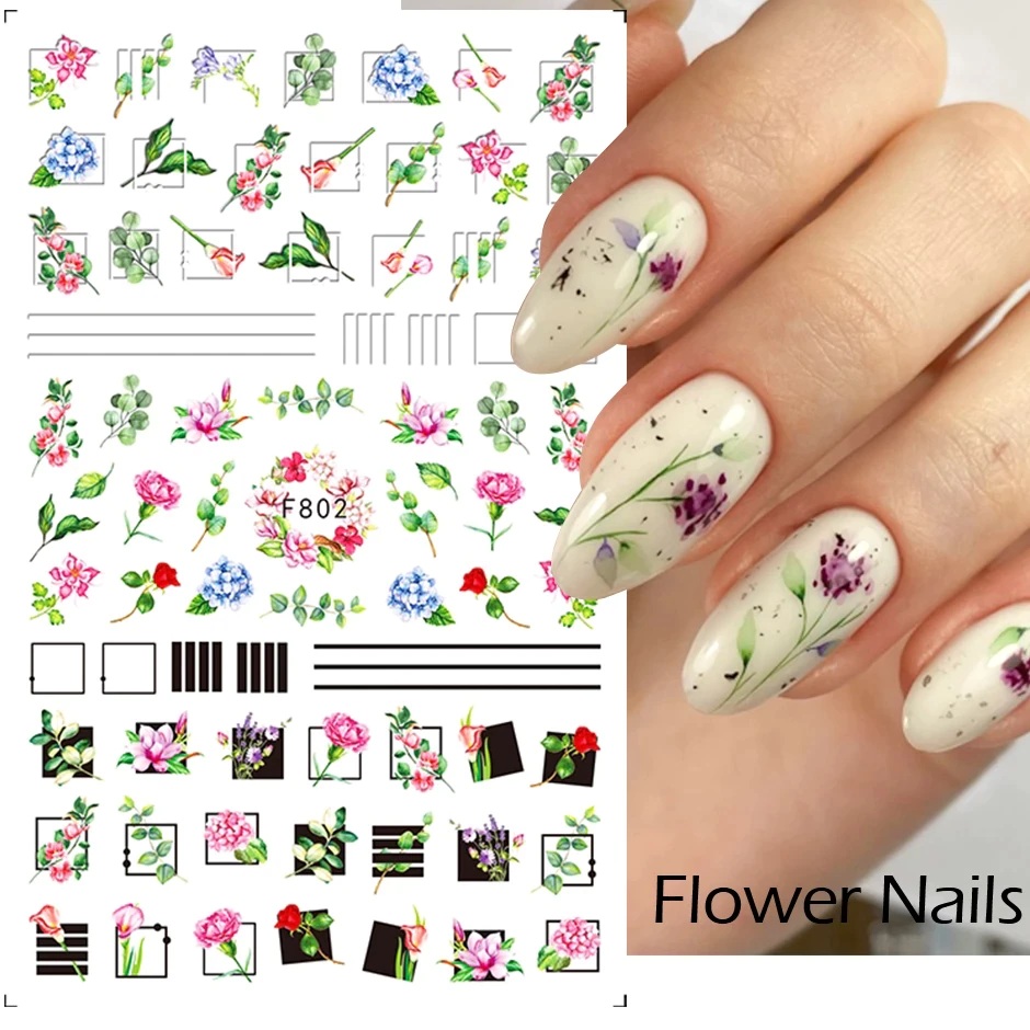 Leaves Flower Art Nail Sticker