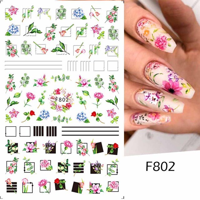 Leaves Flower Art Nail Sticker