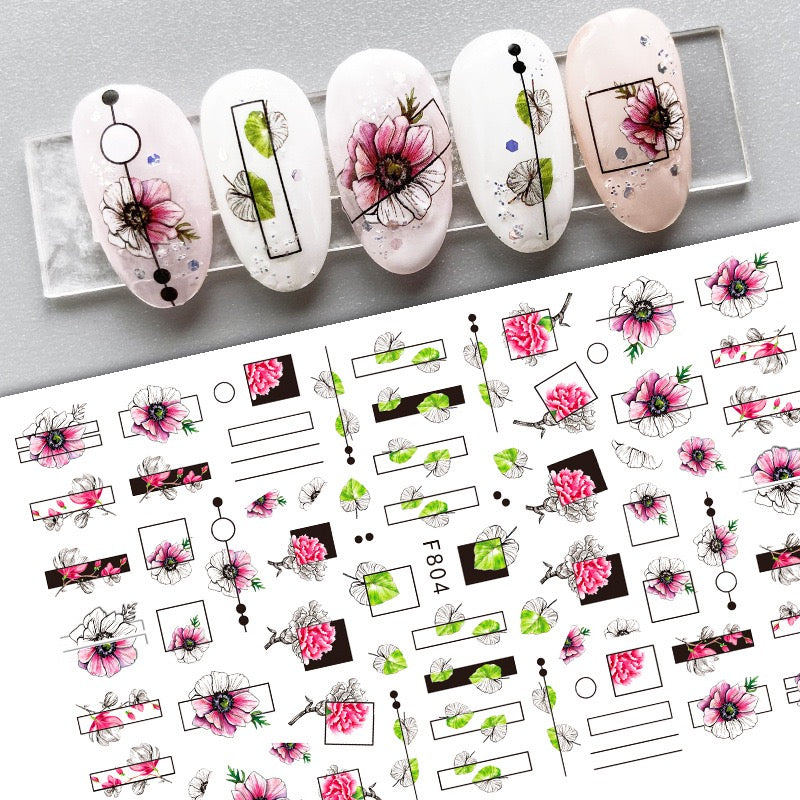 Leaves Flower Art Nail Sticker