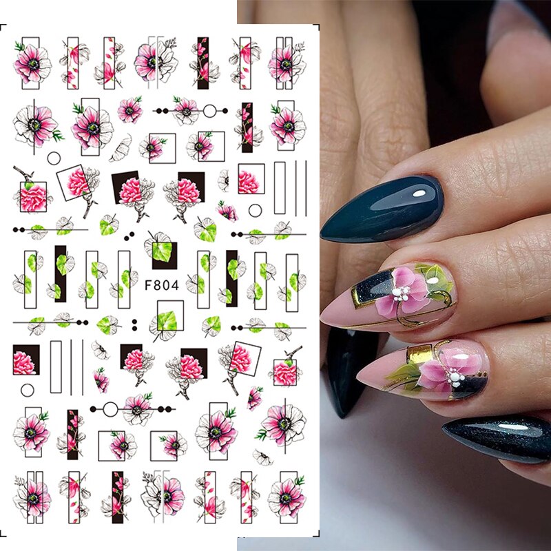 Leaves Flower Art Nail Sticker