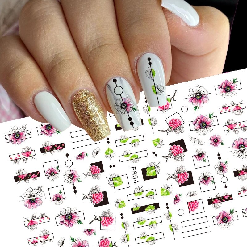 Leaves Flower Art Nail Sticker