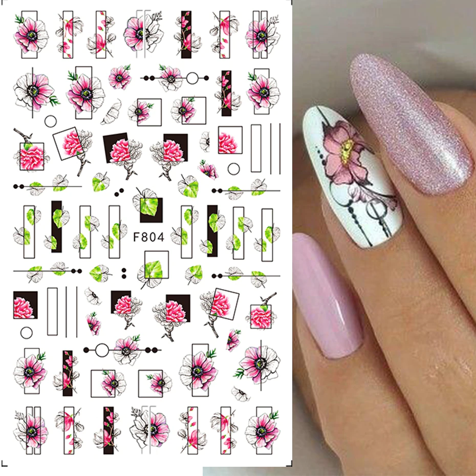 Leaves Flower Art Nail Sticker