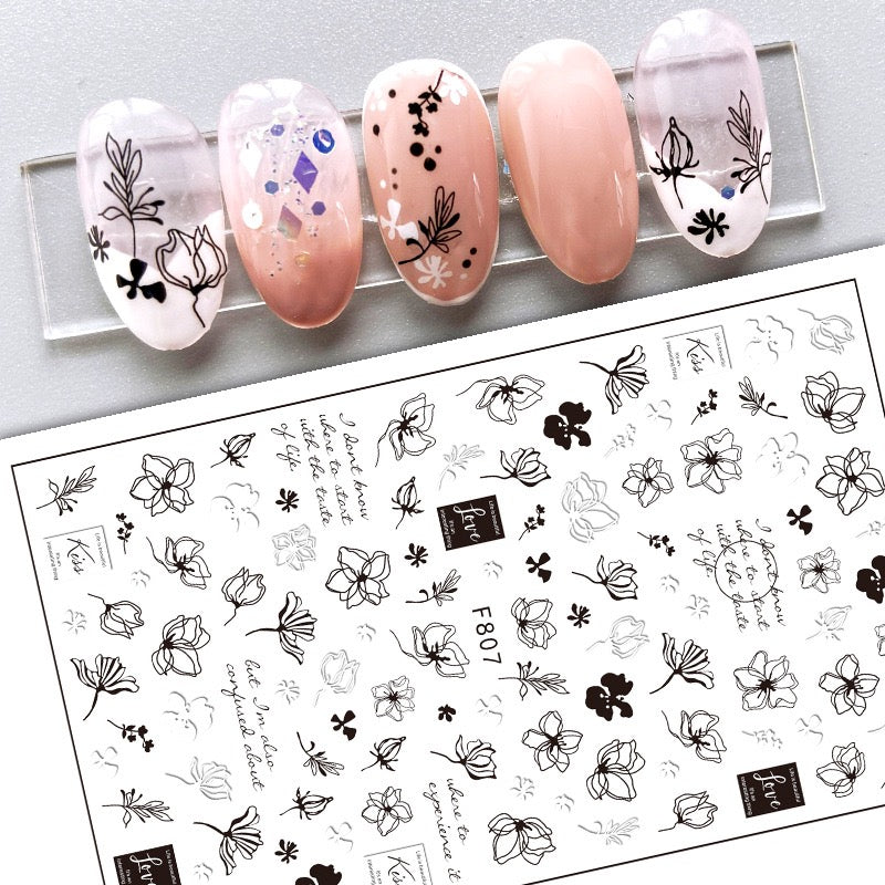 Leaves Flower Art Nail Sticker