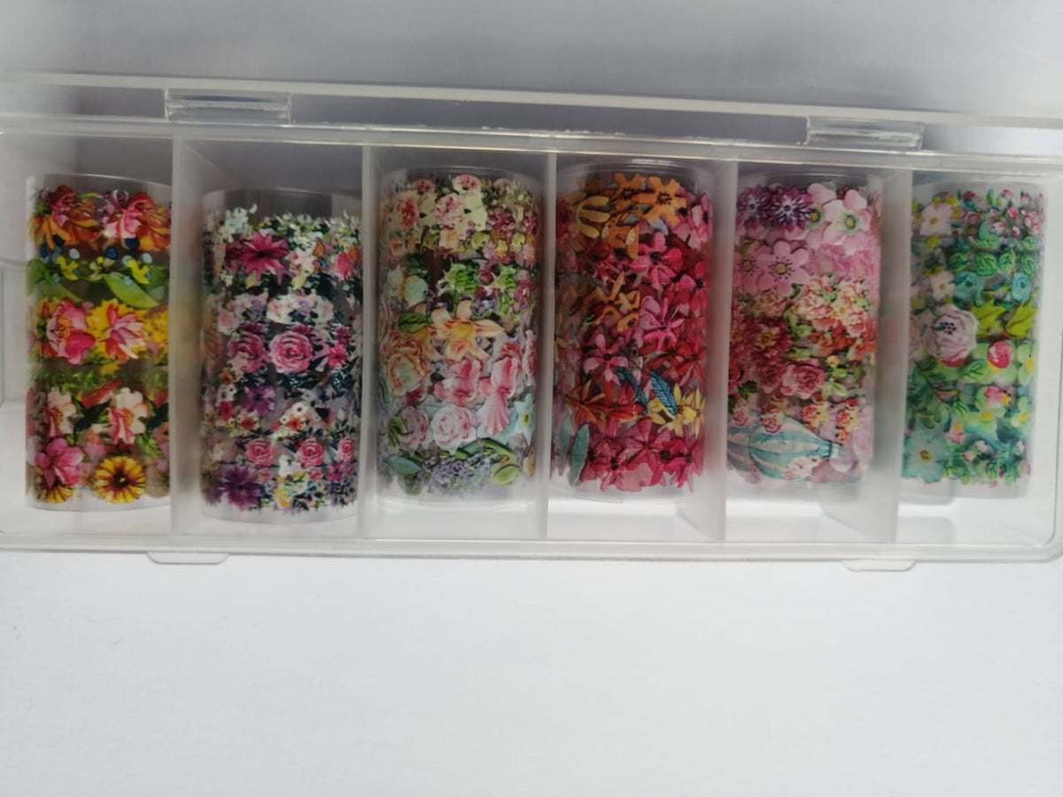 Flower Nail Art 6pcs Foil Set
