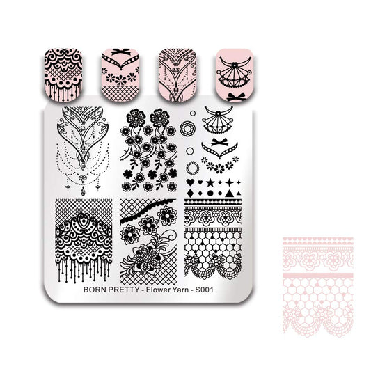 Lace Flower Yam Born Pretty Stamping Plate - S002