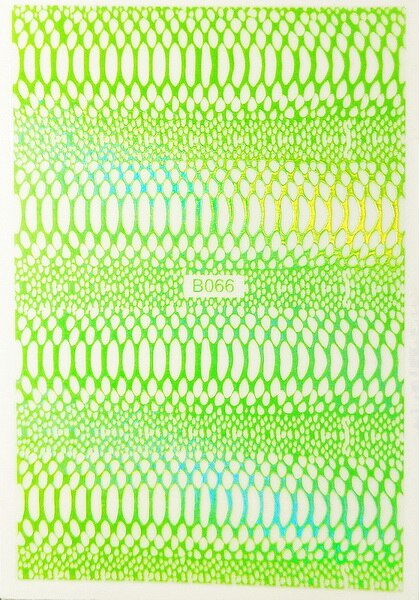Neon Green Animal Snake Skin Nail Sticker