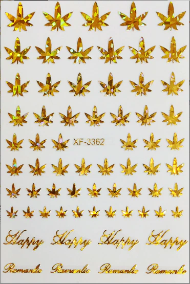 Halo Gold Brand Cannabis Weed Nail Sticker
