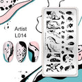 Abstract Leaves Geometric Born Pretty Stamping Plate - Artist L014