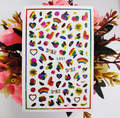 Heart Rainbow Abstract Holographic Color Nail Art Sticker