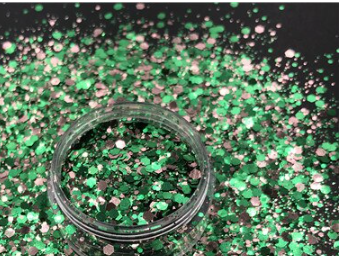Green Rose Gold Chunky Glitter