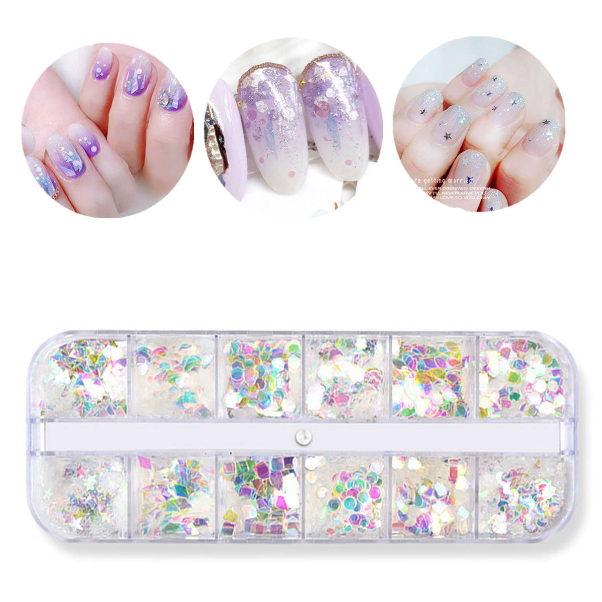 Iridescent mix Nail art Tray