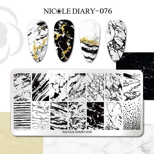 Nicole Diary Marble Stamping Plate ND076