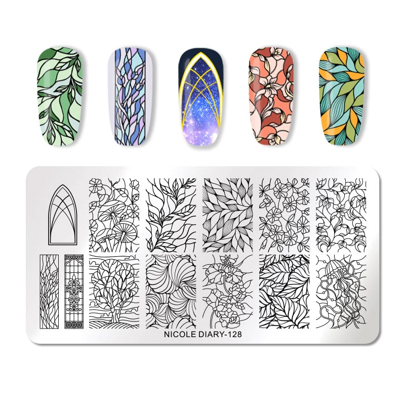 Nicole Diary Stained Glass Stamping Plate ND128