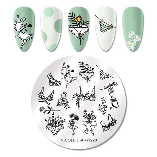 Nicole Diary Abstract Flower Stamping Plate ND220