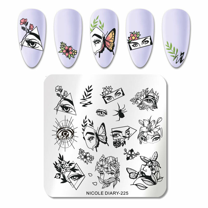 Nicole Diary Abstract Flower Stamping Plate ND225