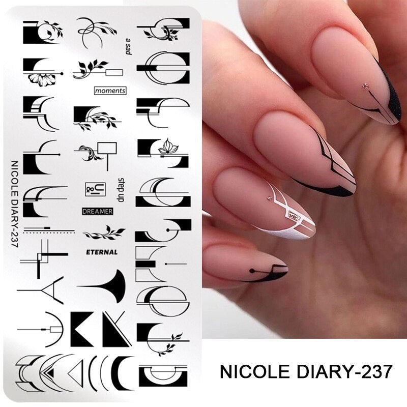 Nicole Diary Abstract Flower Stamping Plate ND237