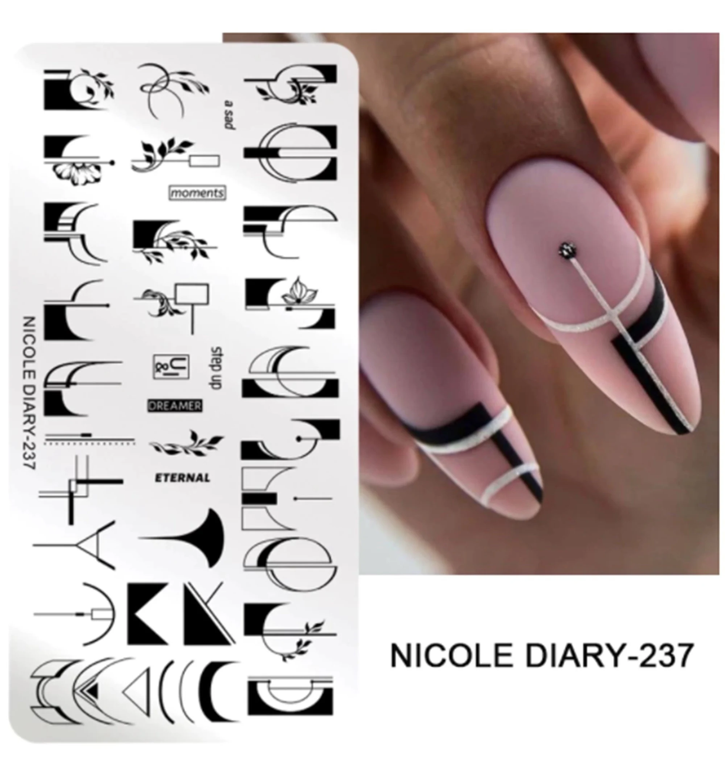 Nicole Diary Abstract Flower Stamping Plate ND237