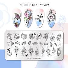 Nicole Diary Abstract Clock Bird Stamping Plate ND249