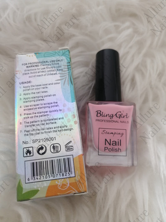 Bling Girl Light Pink Stamping polish (non-uv)