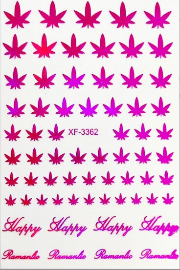 Pink Brand Cannabis Weed Nail Sticker