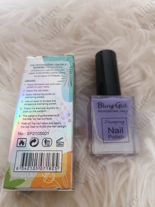 Bling Girl Purple Stamping polish (non-uv)