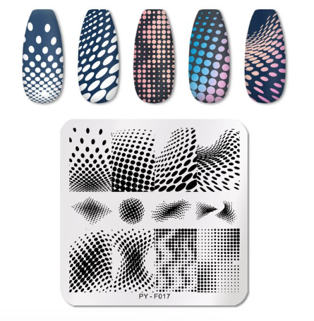 PYF017 Abstract Dots Waves Stamping Plate