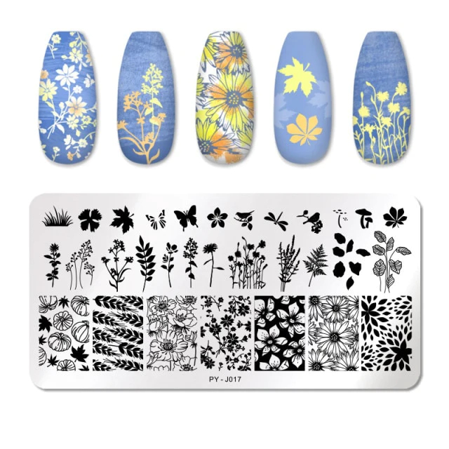 PYJ017 Leaves Flower Plant Stamping Plate