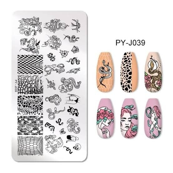 PYJ039 Snakes Snakeprint Stamping Plate