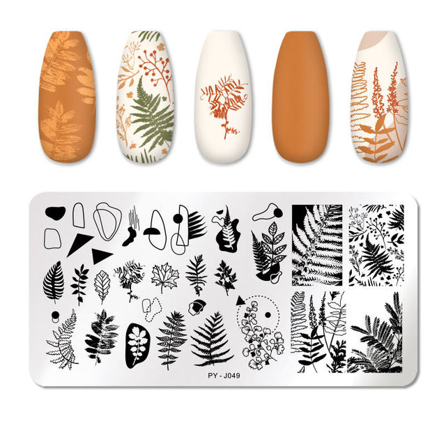 PYJ049 Leaves Plants Autumn Stamping Plate