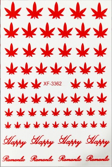 Red Brand Cannabis Weed Nail Sticker