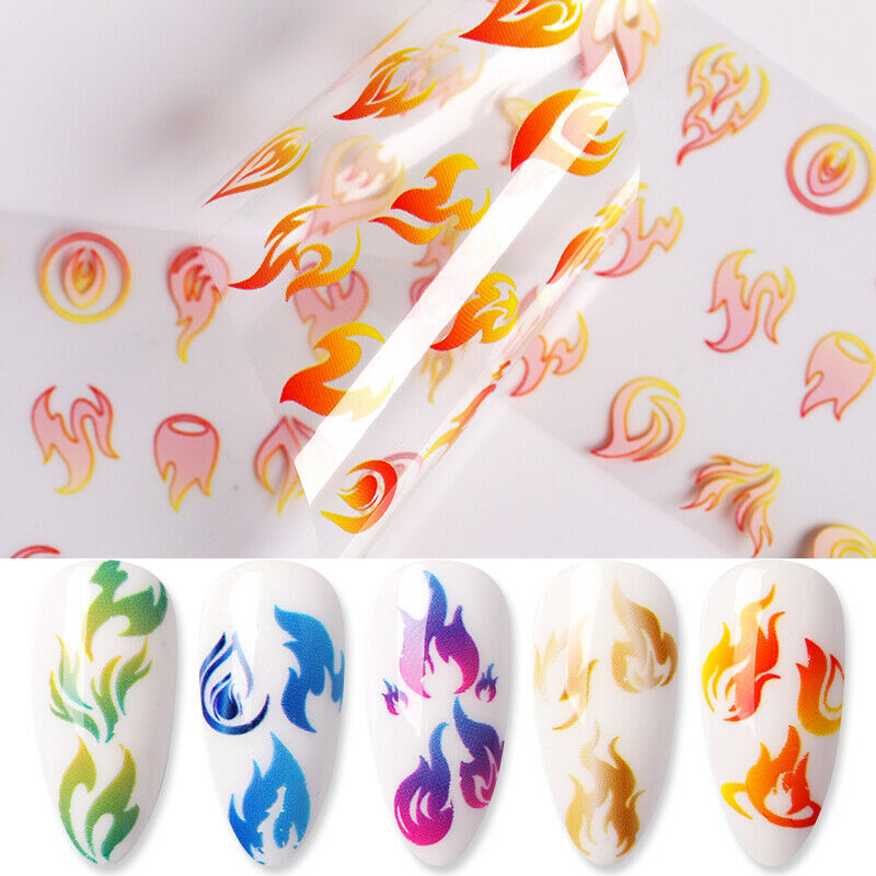 Flame Nail Foil Transfer Nail Art
