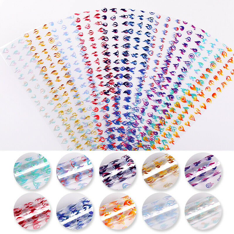 Flame Nail Foil Transfer Nail Art