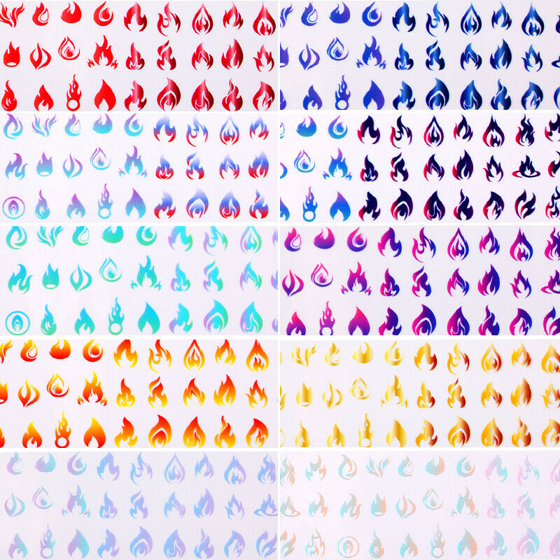 Flame Nail Foil Transfer Nail Art