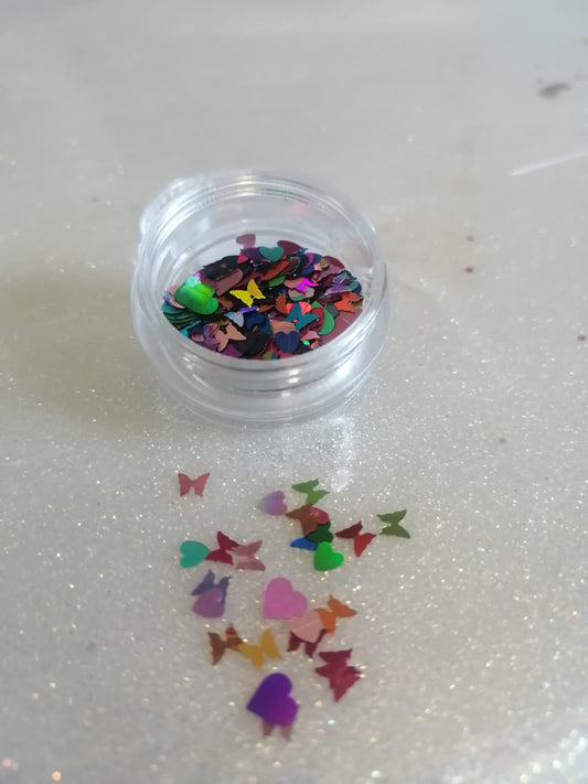 Butterfly Hearts Sequin Jars