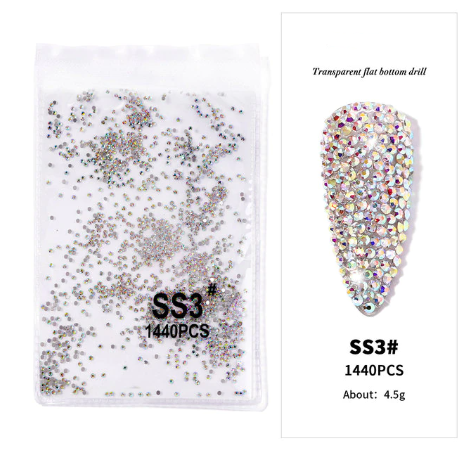 1440pcs AB Crystal Flat Bottom Rhinestone Nail Art