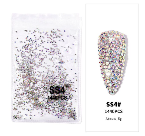 1440pcs AB Crystal Flat Bottom Rhinestone Nail Art