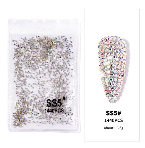 1440pcs AB Crystal Flat Bottom Rhinestone Nail Art