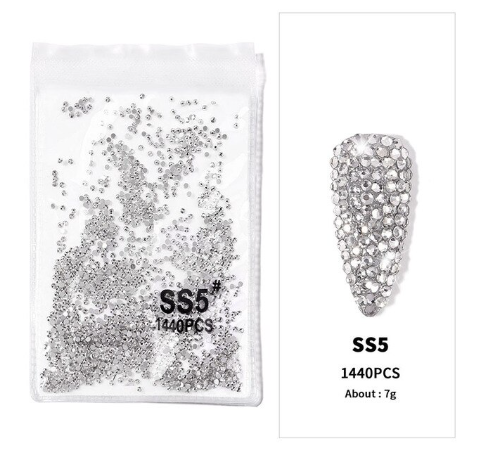 1440pcs Crystal Flat Bottom Rhinestone Nail Art