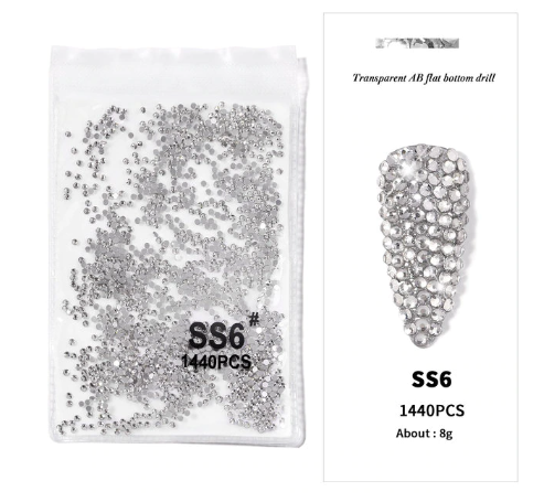 1440pcs Crystal Flat Bottom Rhinestone Nail Art