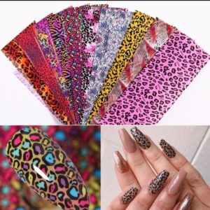 Animal Print Leoprint Nail Art 10pcs Foil Set