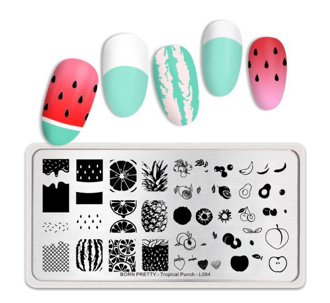 Tropical Punch Fruit Born Pretty Nail Stamping Plate - L004
