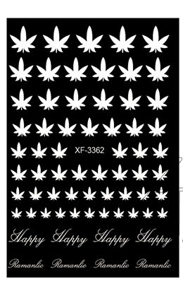 White Brand Cannabis Weed Nail Sticker