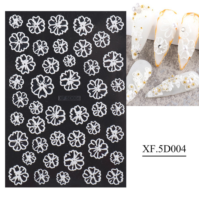 Flower 5D Embos Nail Art Sticker