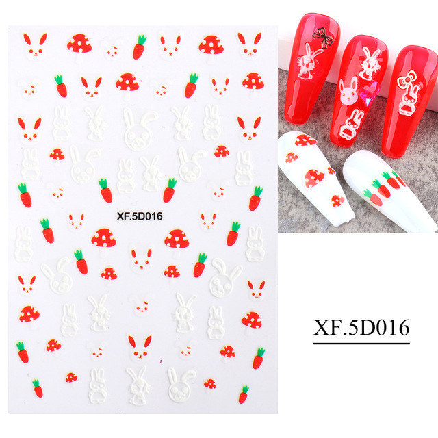 Flower 5D Embos Nail Art Sticker