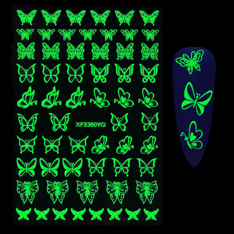 Glow in the dark Flame Nail Sticker